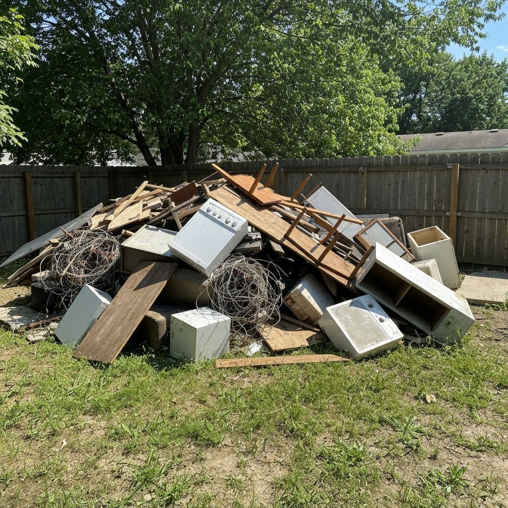 Backyard junk removal and debris cleanup DFW Texas